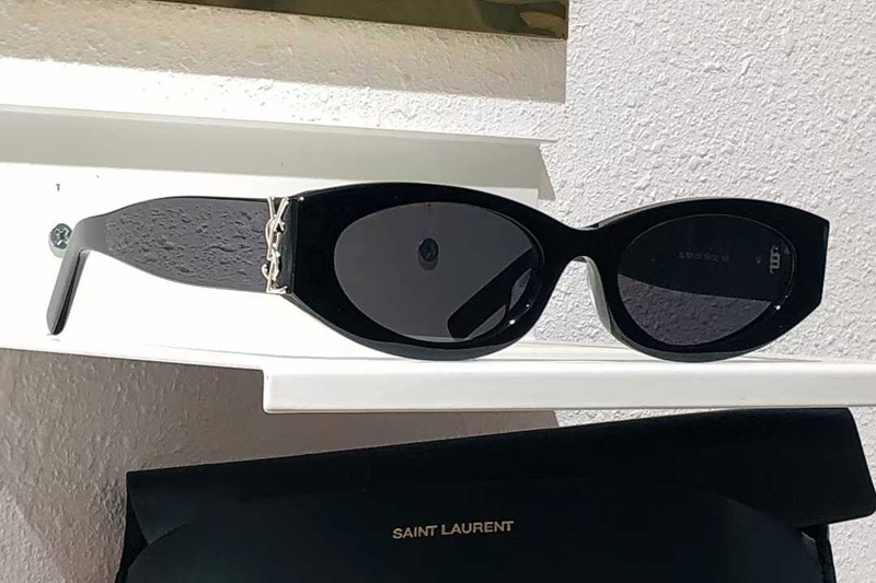 SL764 Sunglasses Black Silver Gray