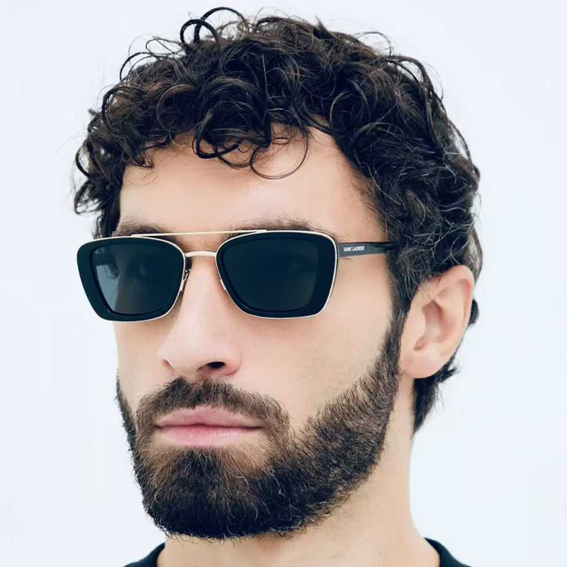 SL825 Sunglasses Black Silver Gray