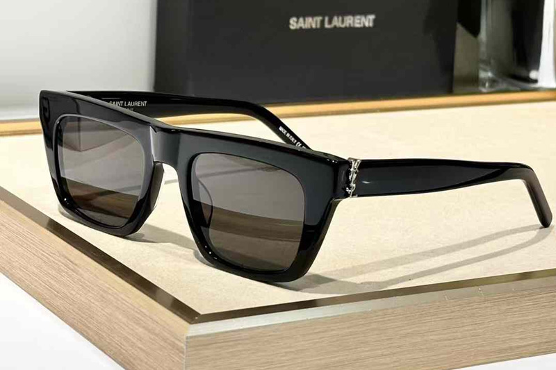 SLM131 Sunglasses Black Silver Gray