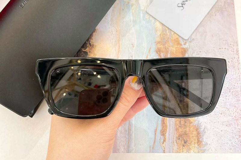 SLM131 Sunglasses Black Silver Gray