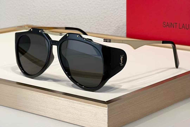 SLM137F Sunglasses Black Gold Gray