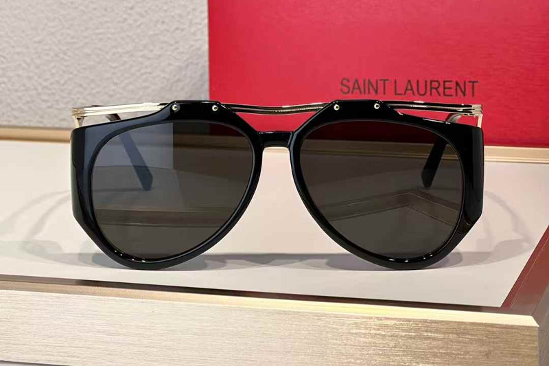 SLM137F Sunglasses Black Gold Gray