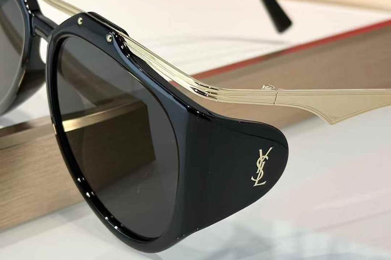 SLM137F Sunglasses Black Gold Gray