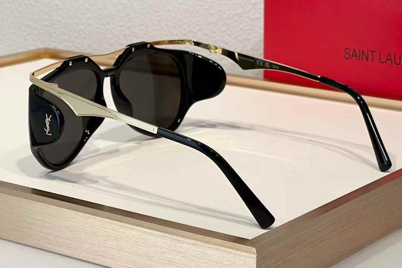 SLM137F Sunglasses Black Gold Gray