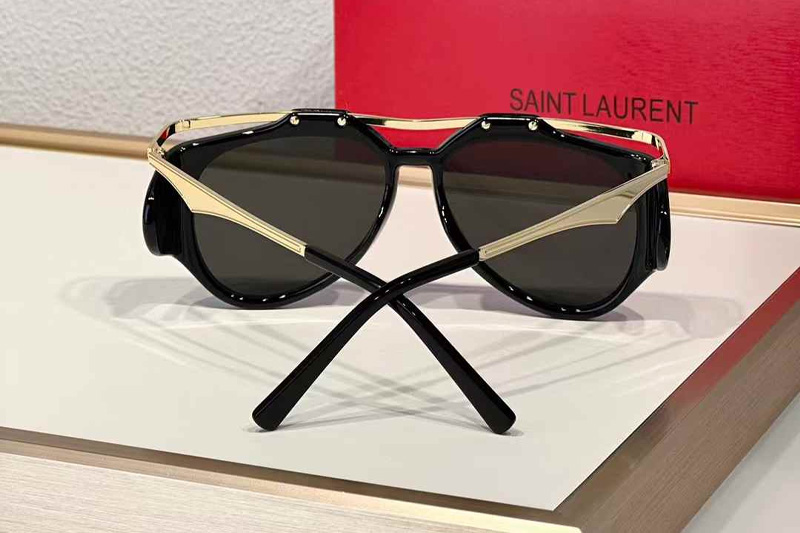 SLM137F Sunglasses Black Gold Gray