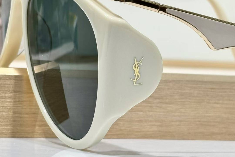 SLM137F Sunglasses White Gold Gray