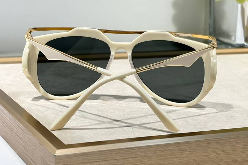 SLM137F Sunglasses White Gold Gray