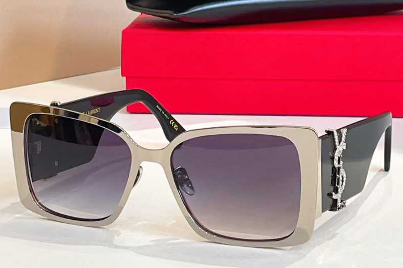 SLM1719L Sunglasses Silver Black Gradient Gray