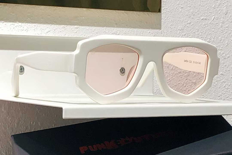 SM004 Sunglasses White Light Brown