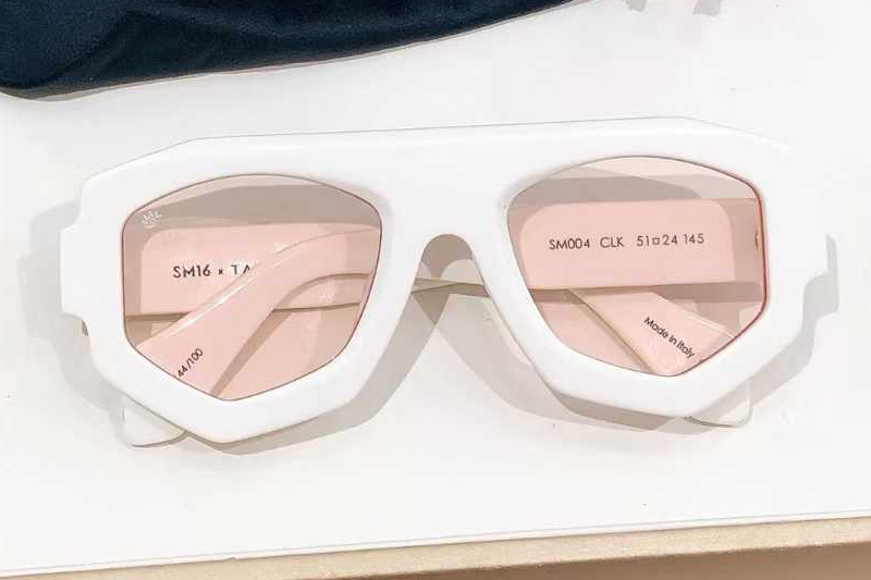 SM004 Sunglasses White Light Brown