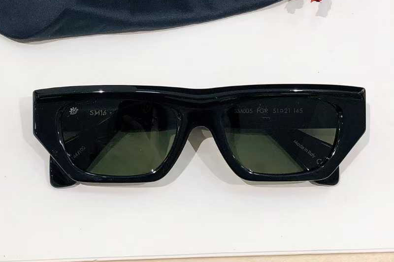 SM005 Sunglasses Black Green