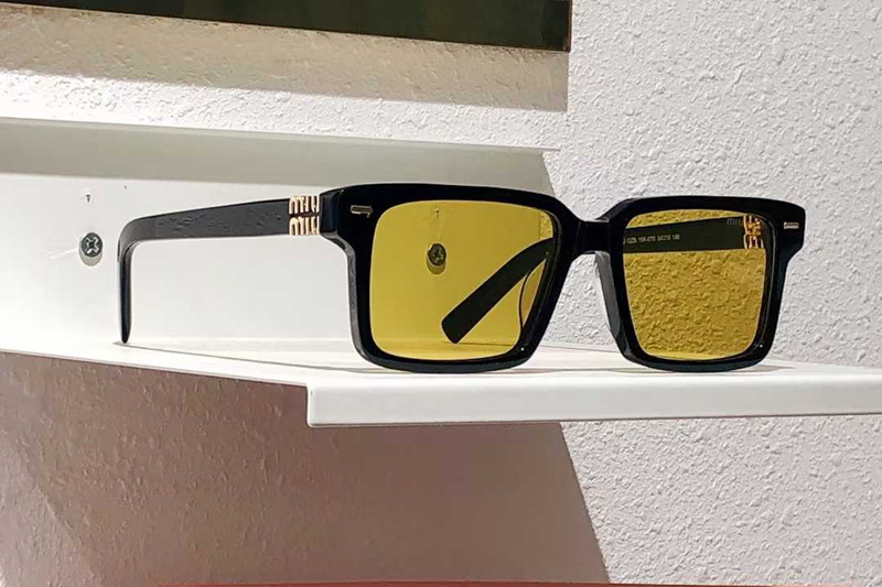 SMU13ZS Sunglasses Black Gold Yellow