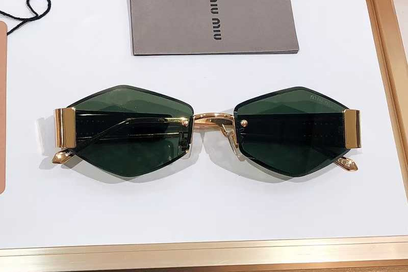 SMU16ZS Sunglasses Black Gold Green