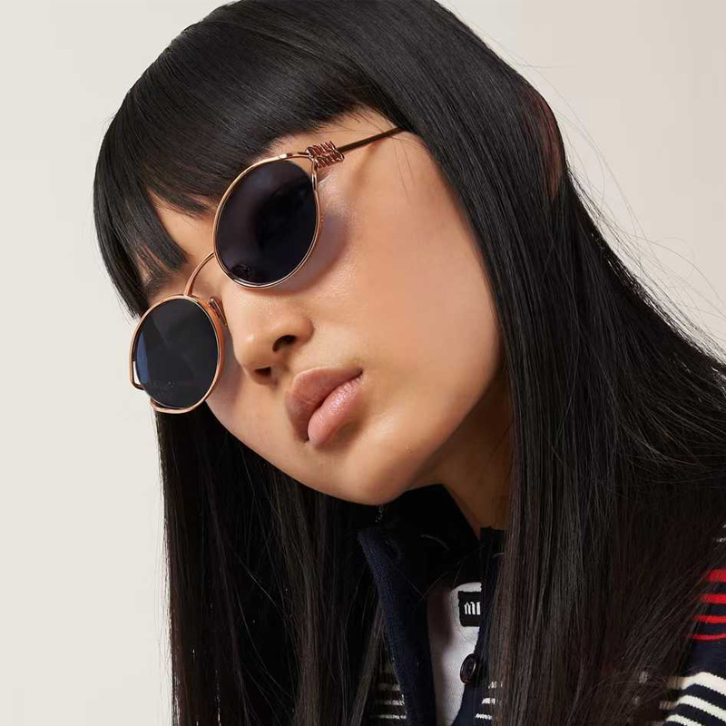 SMU52Y Sunglasses Rose Gold Blue