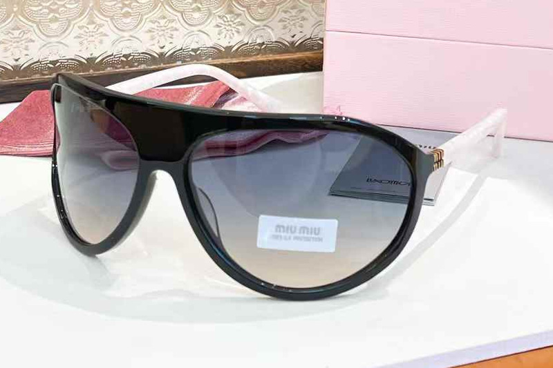 SMUA01S Sunglasses Black White Gradient Gray