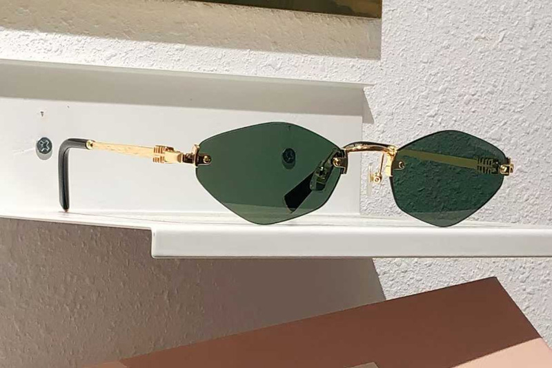 SMUA55 Sunglasses Gold Green
