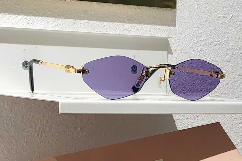 SMUA55 Sunglasses Gold Purple