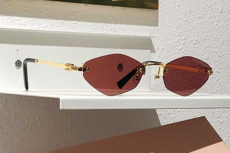 SMUA55 Sunglasses Gold Red