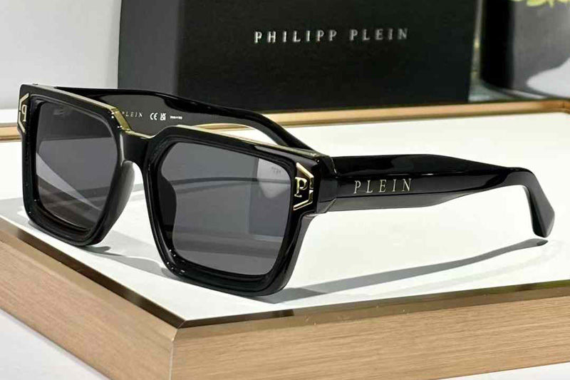 SPP005 Sunglasses Black Gold Gray