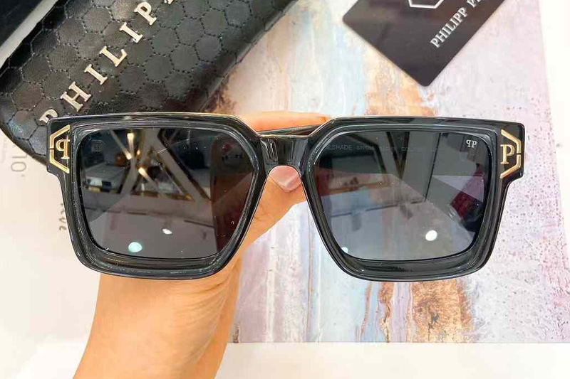 SPP005 Sunglasses Black Gold Gray