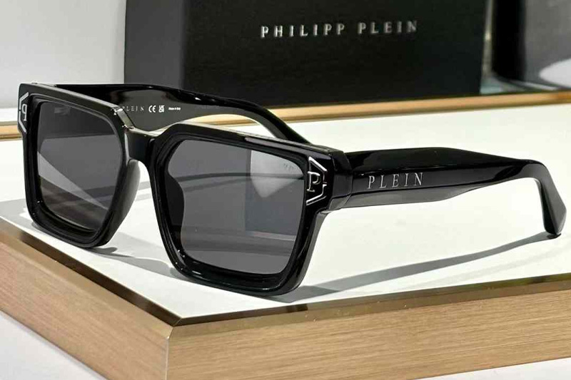 SPP005 Sunglasses Black Silver Gray