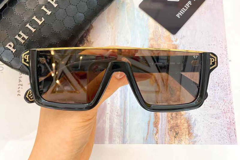 SPP006 Sunglasses Black Gold Brown