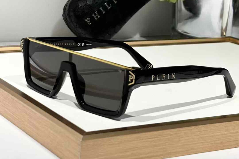 SPP006 Sunglasses Black Gold Gray