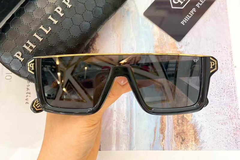 SPP006 Sunglasses Black Gold Gray