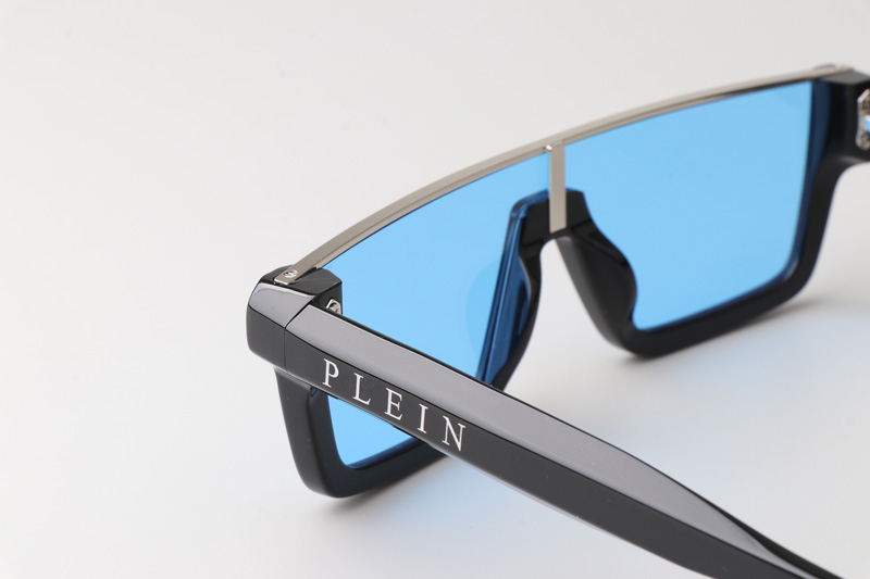 SPP006 Sunglasses Black Silver Blue