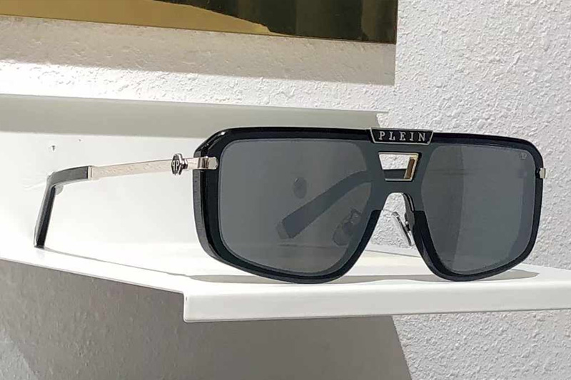 SPP008M Sunglasses Black Silver Gray
