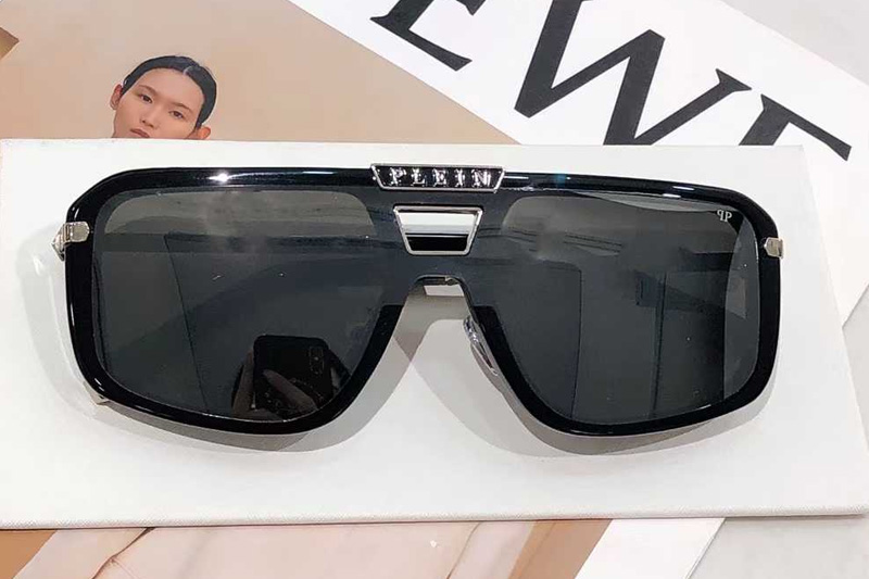 SPP008M Sunglasses Black Silver Gray