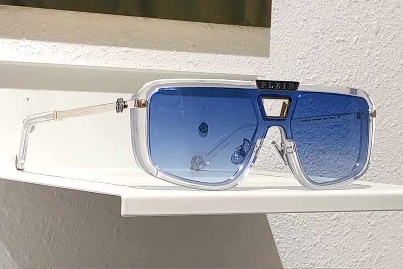 SPP008M Sunglasses Transparent Gradient Blue