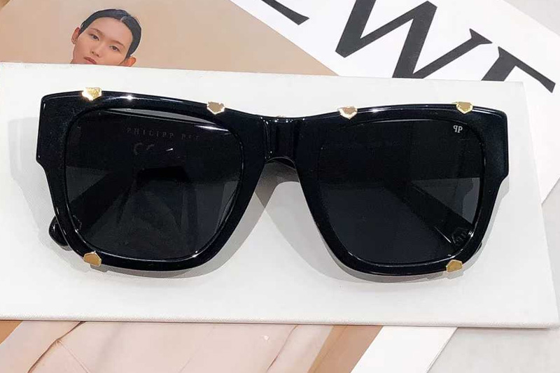 SPP042W Sunglasses Black Gold Gray