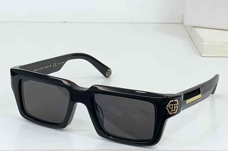 SPP044 Sunglasses Black Gold Gray