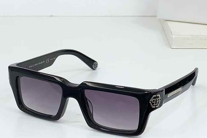 SPP044 Sunglasses Black Silver Gradient Gray