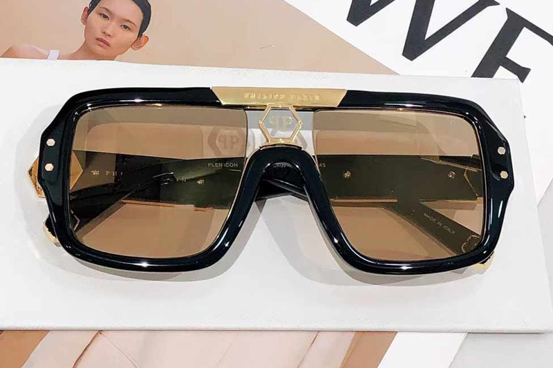 SPP079 Sunglasses Black Gold Brown