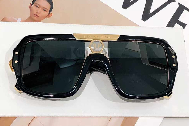 SPP079 Sunglasses Black Gold Gray