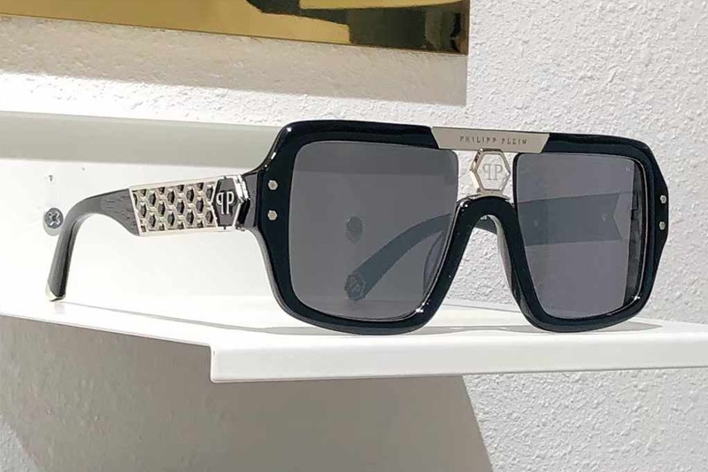 SPP079 Sunglasses Black Silver Gray