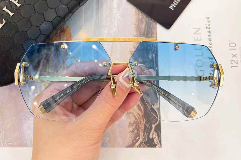SPP111 Sunglasses Gold Gradient Blue
