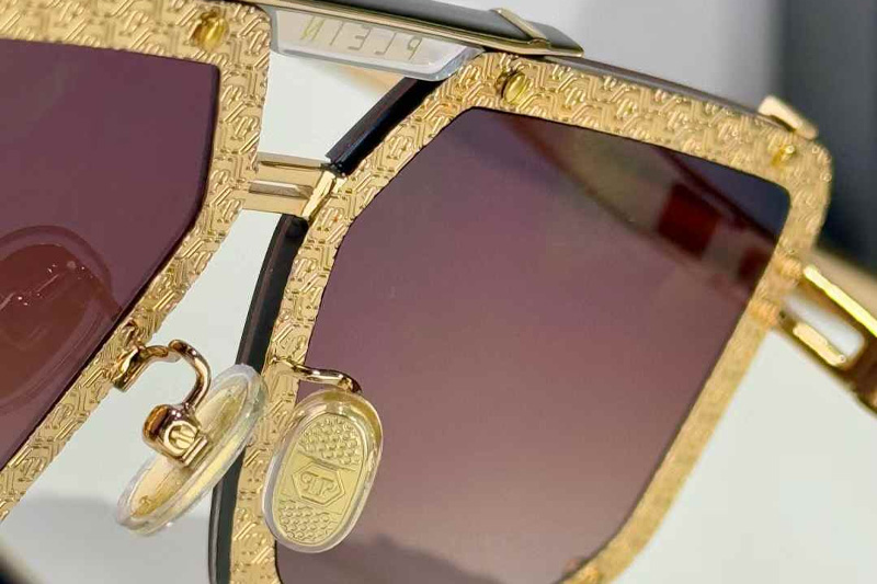 SPP132 Sunglasses Gold Gradient Brown