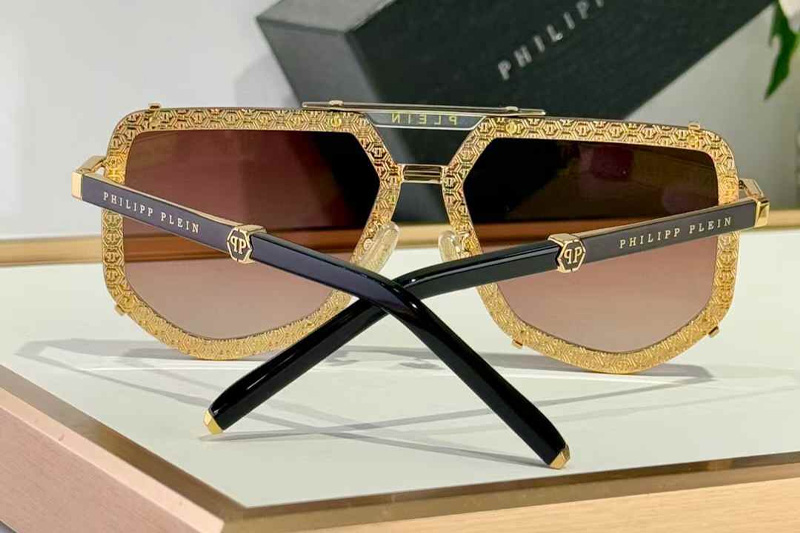 SPP132 Sunglasses Gold Gradient Brown