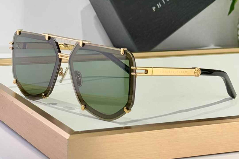 SPP132 Sunglasses Gold Green