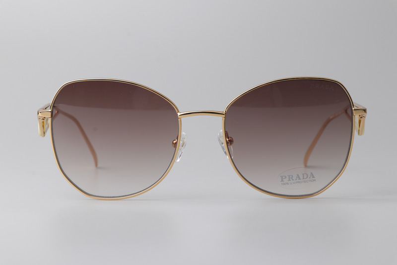 SPR57Y Sunglasses Gold Gradient Brown
