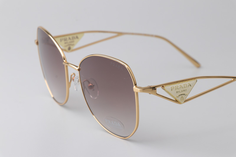 SPR57Y Sunglasses Gold Gradient Brown
