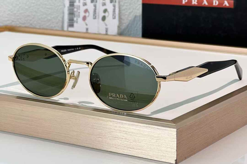 SPR65Z Sunglasses Gold Green