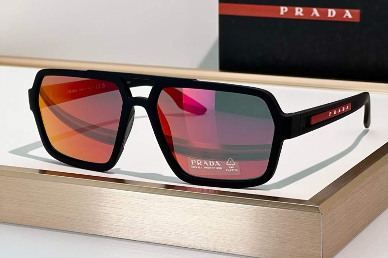 SPS01X Sunglasses Matte Black Red Flash