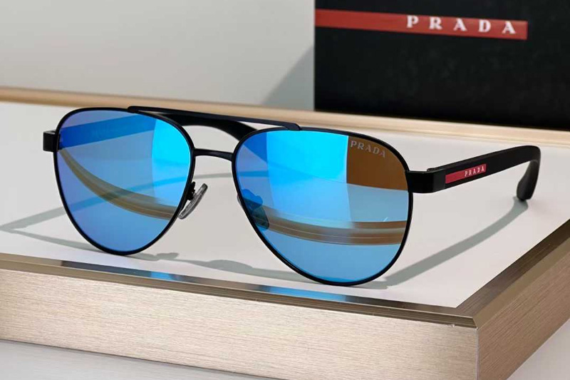 SPSA52 Sunglasses Black Blue Flash