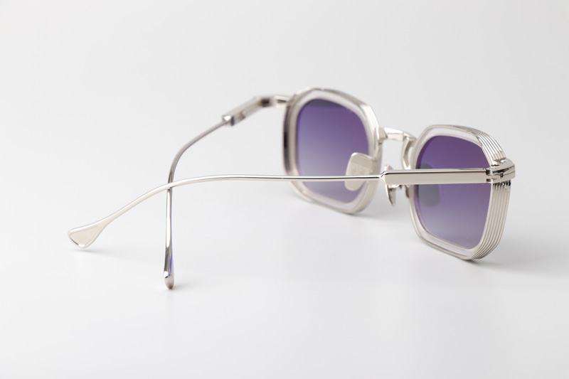 Samuel Sunglasses Transparent Silver Gradient Gray