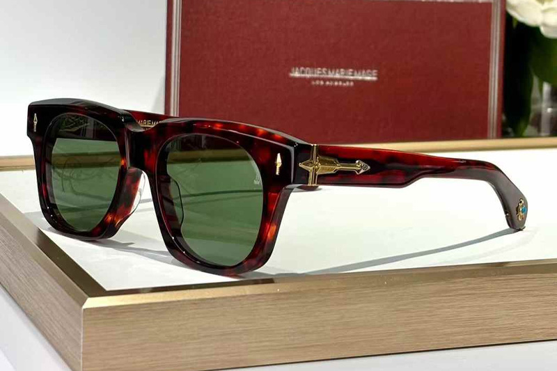 Santafe Sunglasses Red Tortoise Green