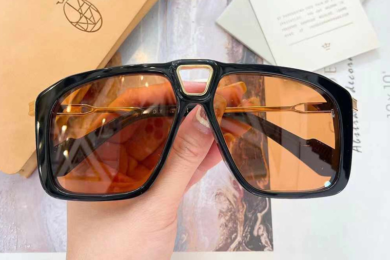 Savoy Sunglasses Black Gold Brown
